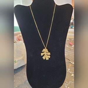 Gold Leaf Pendant Necklace